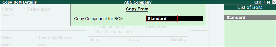 Bill of Material (BOM) of a stock Item? @ Tally.ERP9 : www.tallyerp9book.com