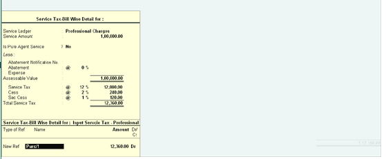 Calculate Service Tax on total transaction amount including TDS