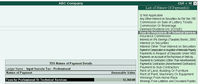 Calculate Service Tax on total transaction amount including TDS
