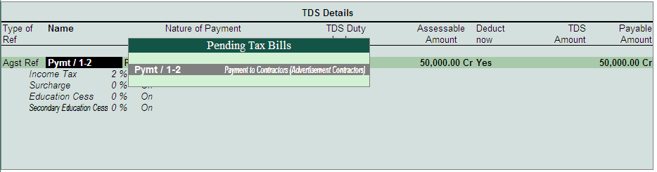 TDS on Advance Payments to Party & Adjustment in Tally.ERP9