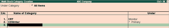 Stock Category ? @ Tally.ERP9
