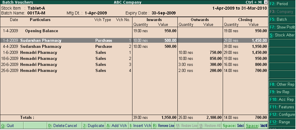 Generate Batch Vouchers Report? @ Tally.ERP9