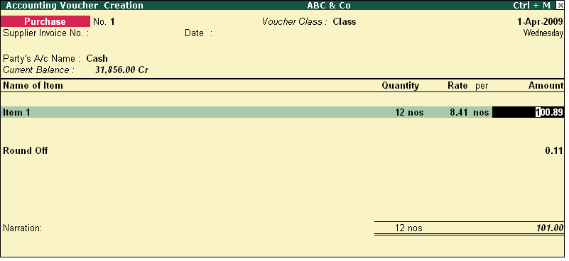 Round Off Amount? @ Tally.ERP9