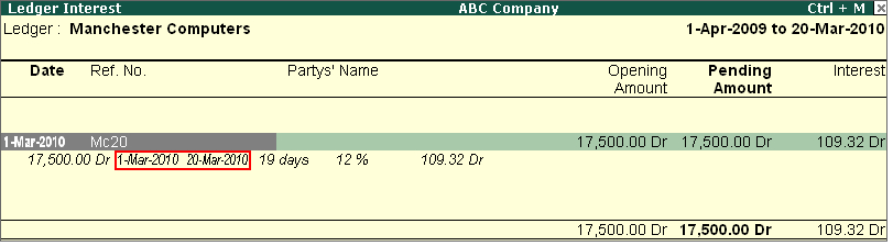 Interest Calculation from Billing/Transaction Date @ Tally.ERP9