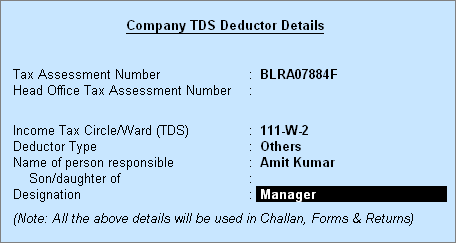 Activate TDS in Tally.ERP 9?