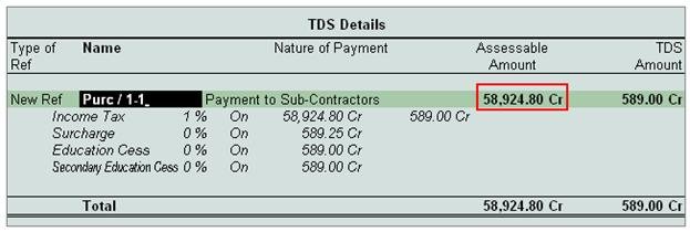 Works Contract Transactions in Tally.ERP 9 to Calculate TDS