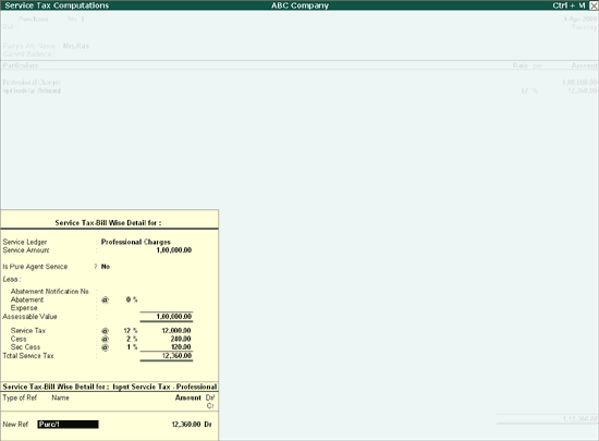Service Tax on total Transaction Amount including TDS in Tally.ERP 9