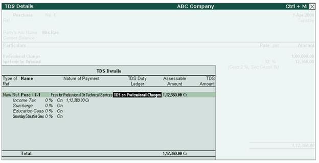 Service Tax on total Transaction Amount including TDS in Tally.ERP 9