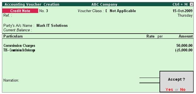Account Sales Commission and Deduct TDS in Tally.ERP9