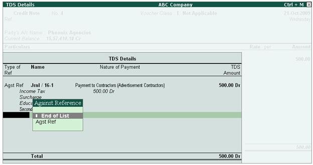 Reverse Excess TDS Deducted in Tally.ERP 9?