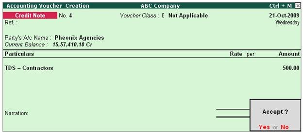 Reverse Excess TDS Deducted in Tally.ERP 9?