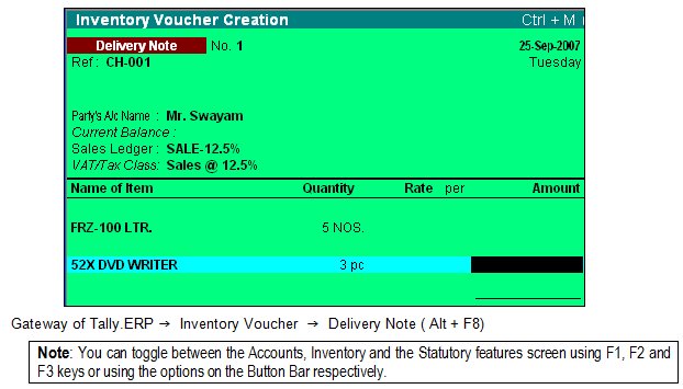 Tally.ERP 9 : F1 - Accounting Features
