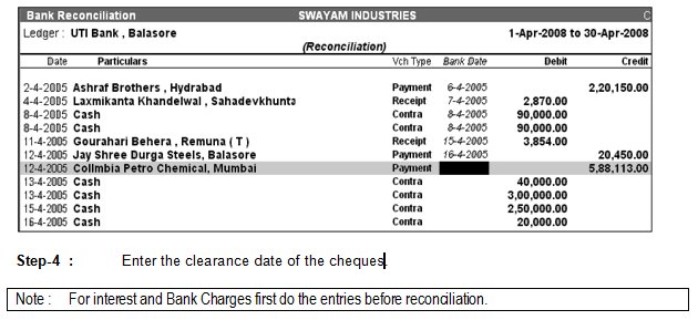 Bank Reconciliation @ Tally.ERP9
