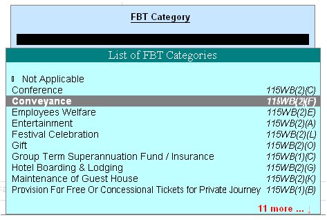 Fringe Benefit Tax (FBT) in Tally.ERP9