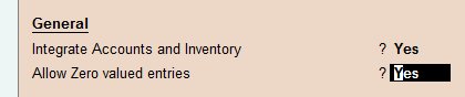 Zero Value Entries in Voucher in Tally.ERP9