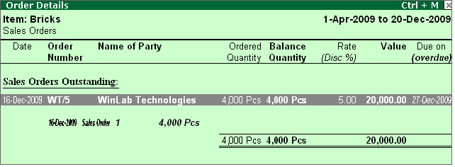 Order Processing in Tally.ERP9