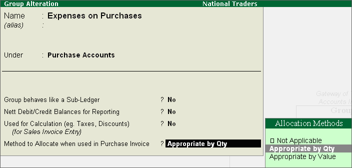 Appropriate Additional Costs in Tally.ERP9