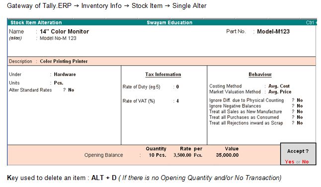 Advanced Inventory in Tally.ERP9