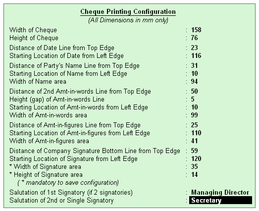 Cheque Printing .. in Tally.ERP9