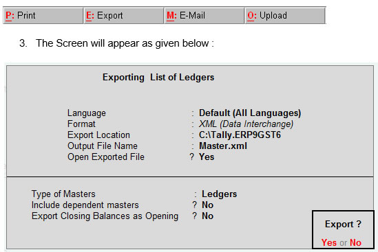 Exporting Master Data @ Tally.ERP9 ...