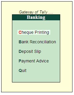 Features of Banking in Tally.ERP 9