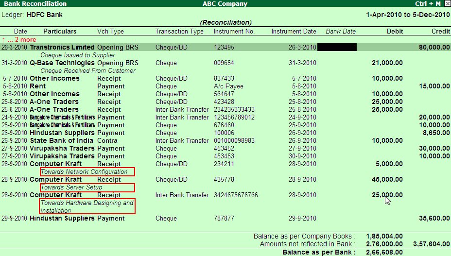 Configuring Bank Reconciliation in Tally.ERP9
