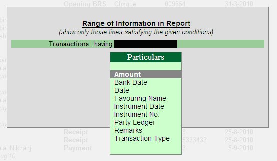 Bank Reconciliation @ Tally.ERP9